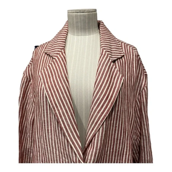 Mara Hoffman Red Stripe Linen Blazer XL Chic and Comfortable - Picture 15 of 16